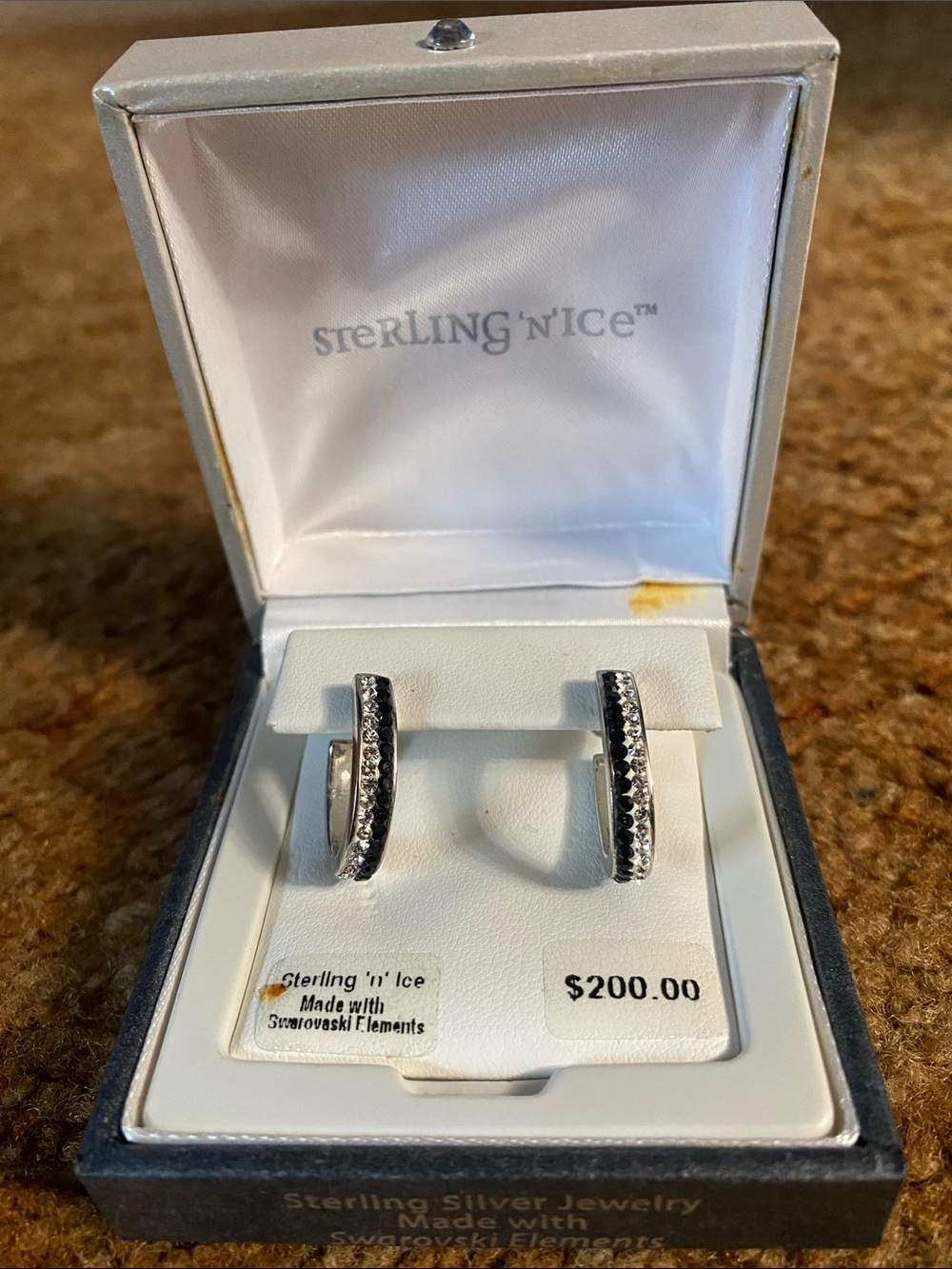 Black and white diamond Earrings